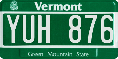 VT license plate YUH876