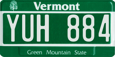 VT license plate YUH884