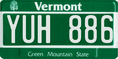 VT license plate YUH886