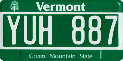VT license plate YUH887