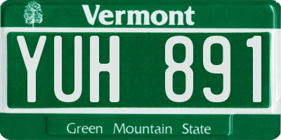 VT license plate YUH891