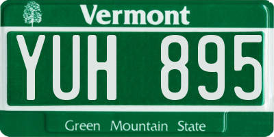 VT license plate YUH895
