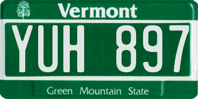 VT license plate YUH897