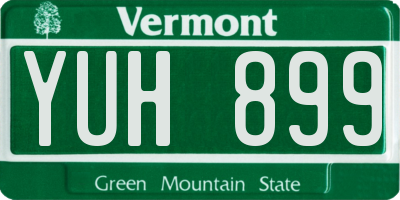 VT license plate YUH899