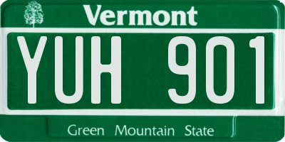 VT license plate YUH901