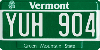 VT license plate YUH904