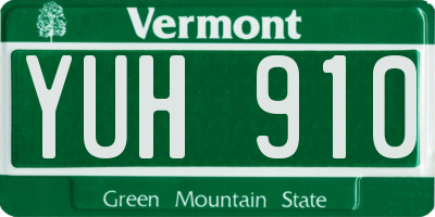 VT license plate YUH910