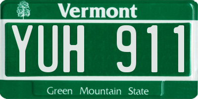 VT license plate YUH911