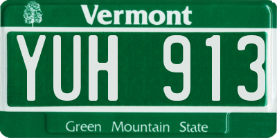 VT license plate YUH913
