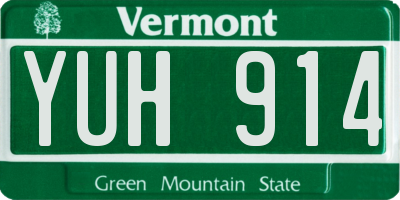 VT license plate YUH914