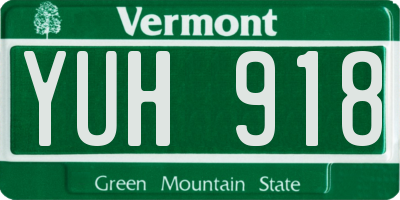 VT license plate YUH918