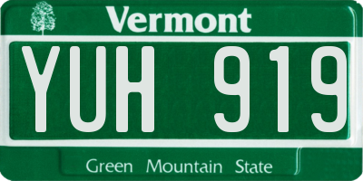 VT license plate YUH919