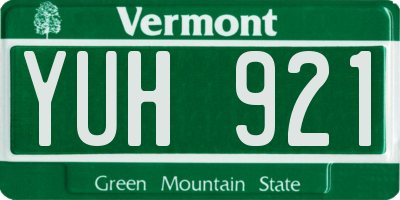 VT license plate YUH921