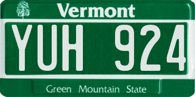 VT license plate YUH924