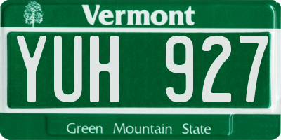 VT license plate YUH927
