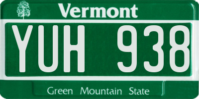 VT license plate YUH938