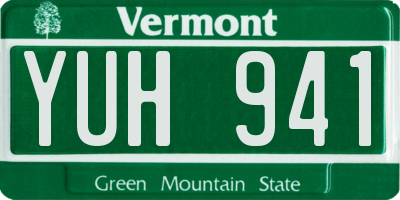 VT license plate YUH941