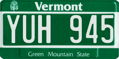 VT license plate YUH945