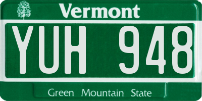 VT license plate YUH948