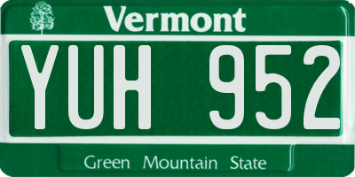 VT license plate YUH952
