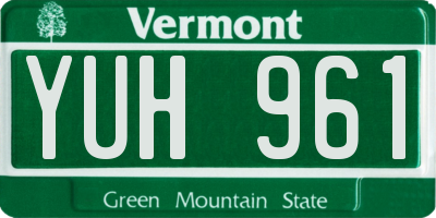 VT license plate YUH961