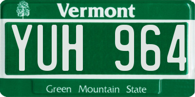 VT license plate YUH964