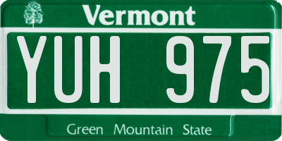 VT license plate YUH975