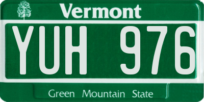 VT license plate YUH976