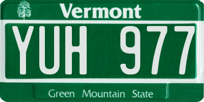 VT license plate YUH977