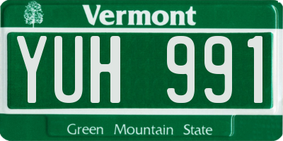 VT license plate YUH991