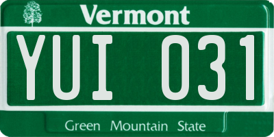 VT license plate YUI031