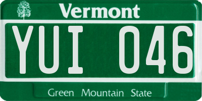 VT license plate YUI046