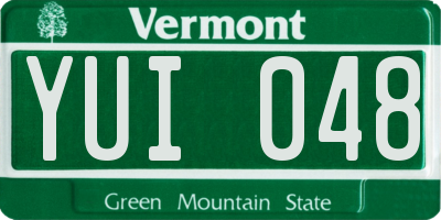 VT license plate YUI048