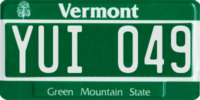 VT license plate YUI049