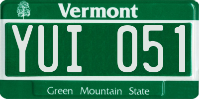 VT license plate YUI051