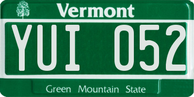 VT license plate YUI052
