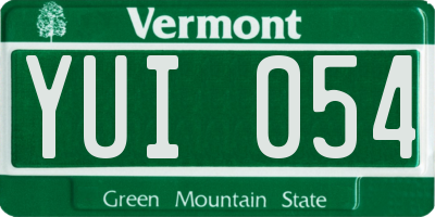 VT license plate YUI054