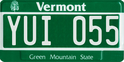 VT license plate YUI055
