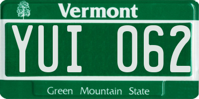 VT license plate YUI062