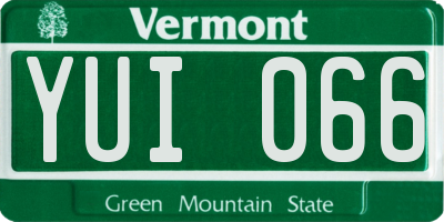 VT license plate YUI066