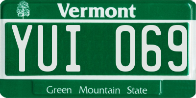 VT license plate YUI069