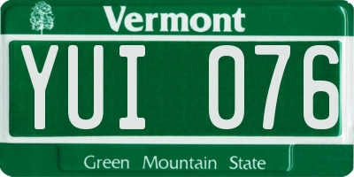 VT license plate YUI076