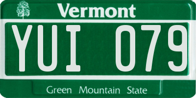 VT license plate YUI079
