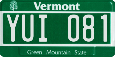 VT license plate YUI081