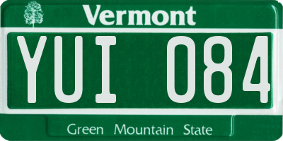 VT license plate YUI084