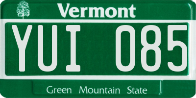 VT license plate YUI085