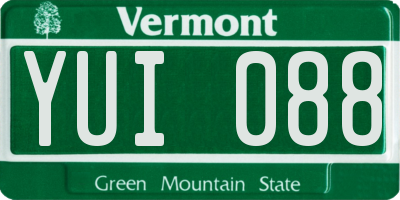 VT license plate YUI088
