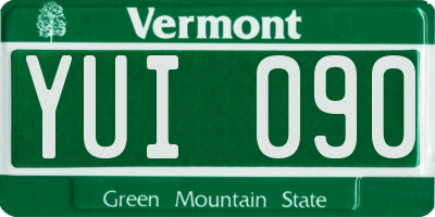 VT license plate YUI090