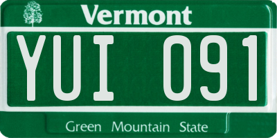 VT license plate YUI091