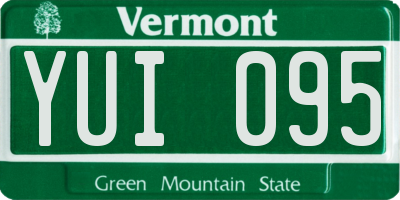 VT license plate YUI095